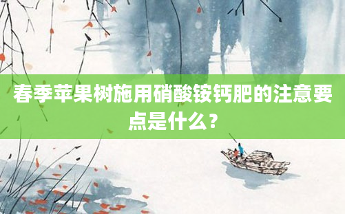 春季苹果树施用硝酸铵钙肥的注意要点是什么？