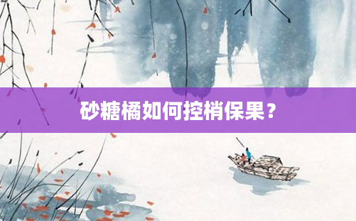 砂糖橘如何控梢保果？