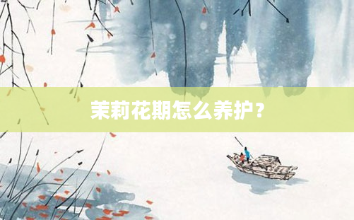 茉莉花期怎么养护？